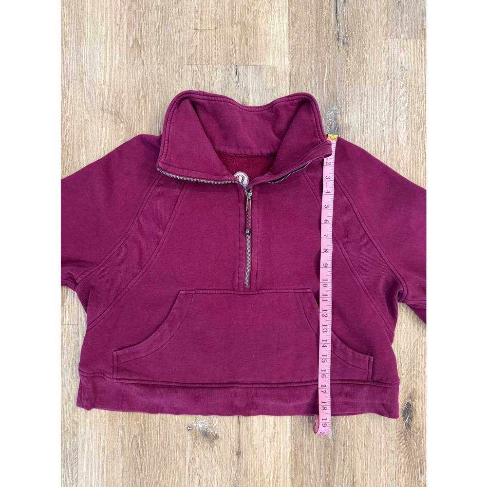 Lululemon Scuba Oversized Half-Zip Hoodie Raspberry Rare Cropped Pullover M/L - Picture 6 of 8